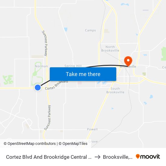 Cortez Blvd  And Brookridge Central Blvd. to Brooksville, FL map