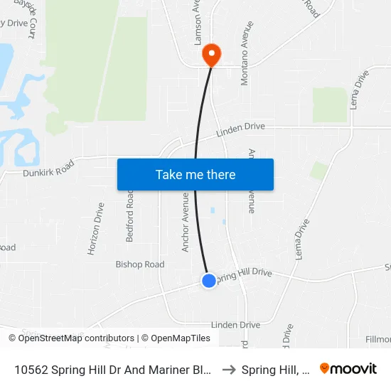10562 Spring Hill Dr And Mariner Blvd. to Spring Hill, FL map