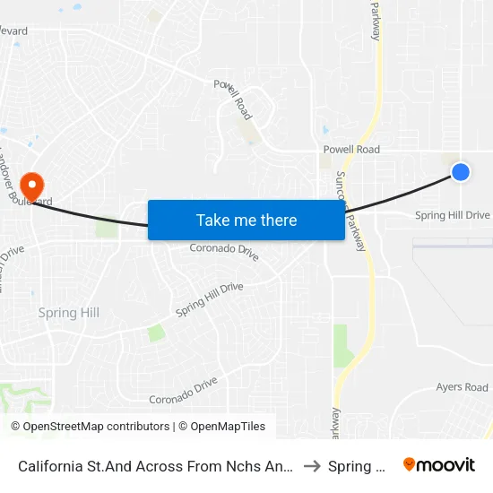 California St.And Across From Nchs And Chacachatti Es to Spring Hill, FL map