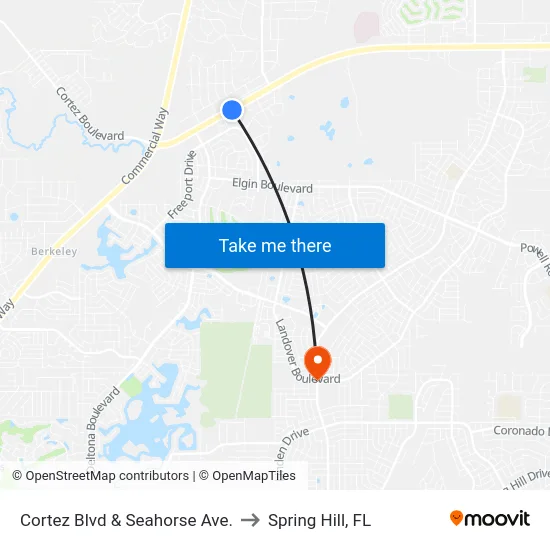 Cortez Blvd  & Seahorse Ave. to Spring Hill, FL map