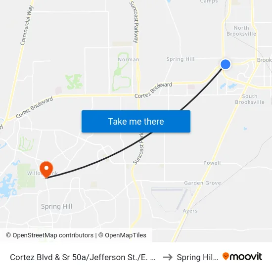 Cortez Blvd & Sr 50a/Jefferson St./E. Of Cobb Rd to Spring Hill, FL map
