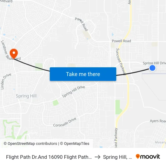 Flight Path Dr.And 16090 Flight Path Dr to Spring Hill, FL map