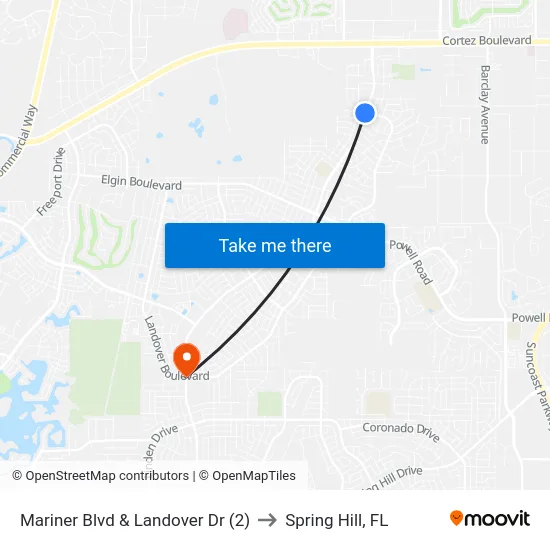 Mariner Blvd  & Landover Dr (2) to Spring Hill, FL map