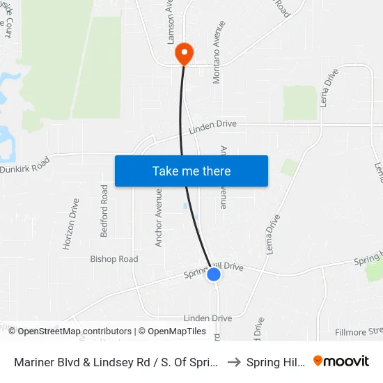 Mariner Blvd  & Lindsey Rd / S. Of Spring Hill Dr to Spring Hill, FL map