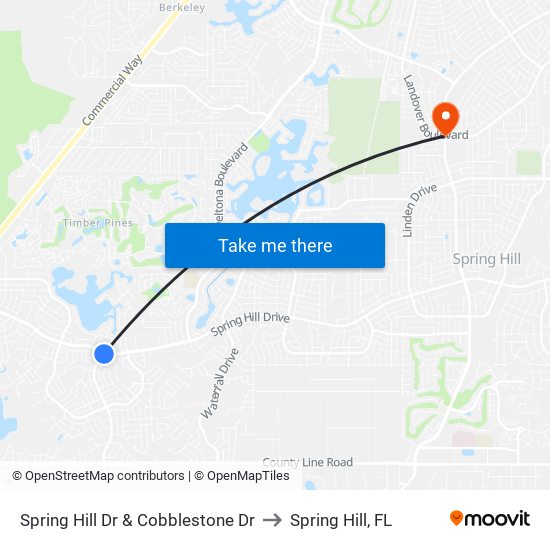 Spring Hill Dr  & Cobblestone Dr to Spring Hill, FL map