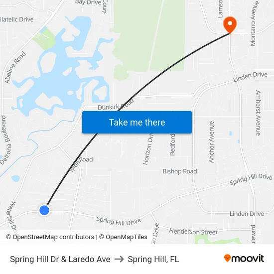 Spring Hill Dr  & Laredo Ave to Spring Hill, FL map