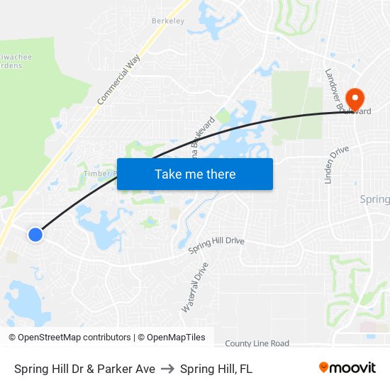 Spring Hill Dr  & Parker Ave to Spring Hill, FL map