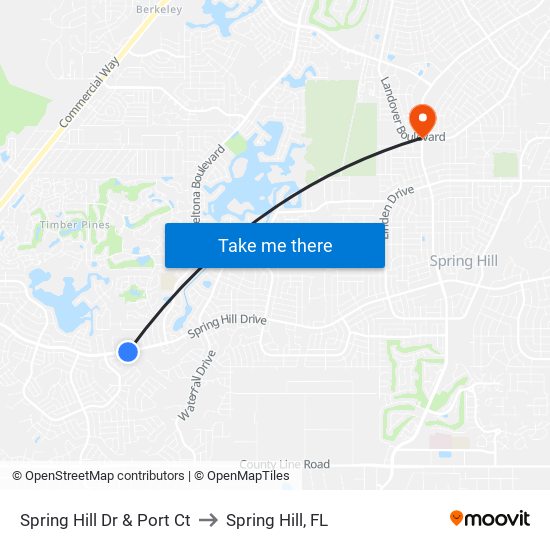 Spring Hill Dr  & Port Ct to Spring Hill, FL map