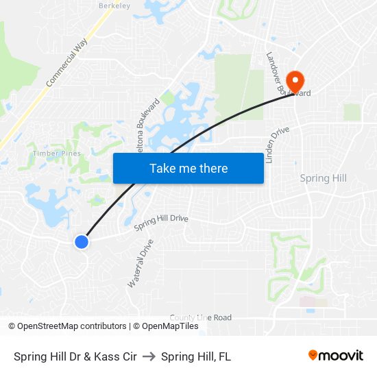 Spring Hill Dr & Kass Cir to Spring Hill, FL map