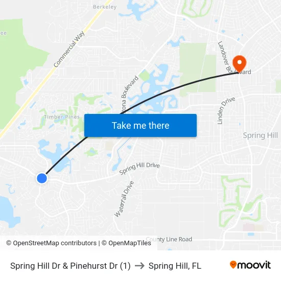 Spring Hill Dr & Pinehurst Dr (1) to Spring Hill, FL map