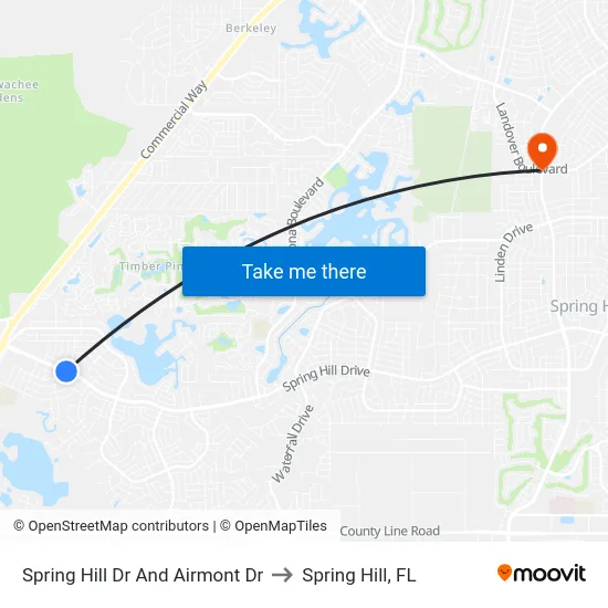 Spring Hill Dr And Airmont Dr to Spring Hill, FL map