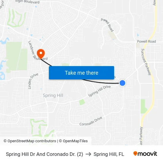 Spring Hill Dr And Coronado Dr. (2) to Spring Hill, FL map