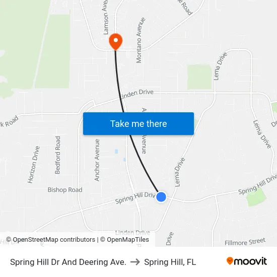 Spring Hill Dr And Deering Ave. to Spring Hill, FL map