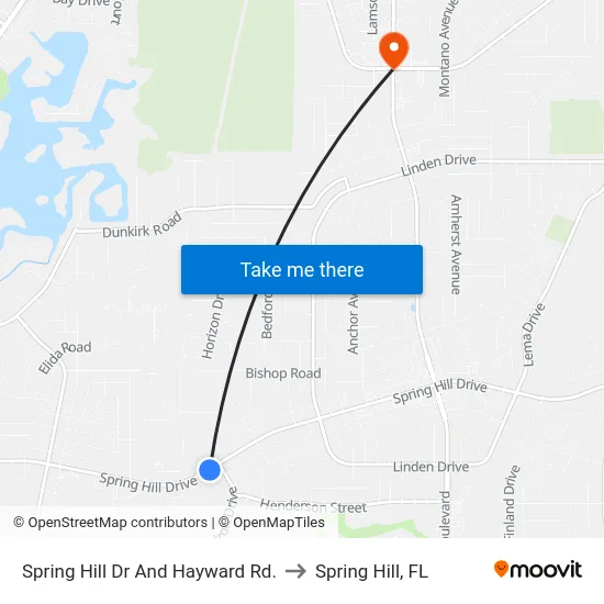 Spring Hill Dr And Hayward Rd. to Spring Hill, FL map
