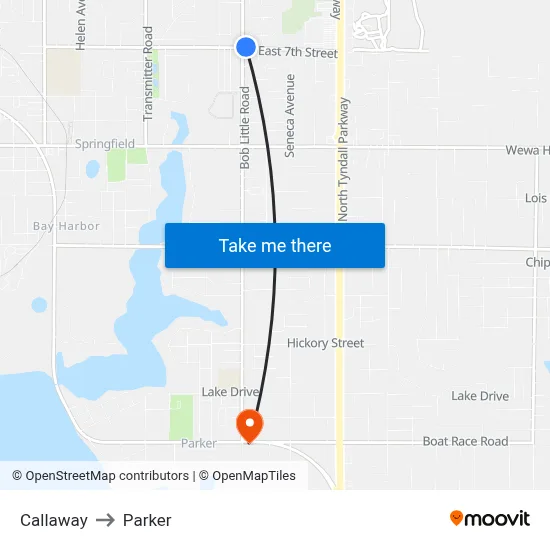 Callaway to Parker map