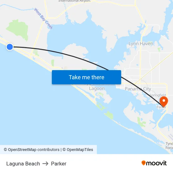 Laguna Beach to Parker map