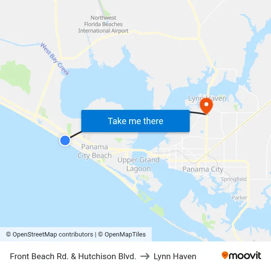 Front Beach Rd. & Hutchison Blvd. to Lynn Haven map
