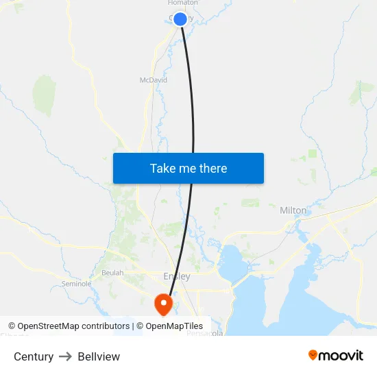 Century to Bellview map