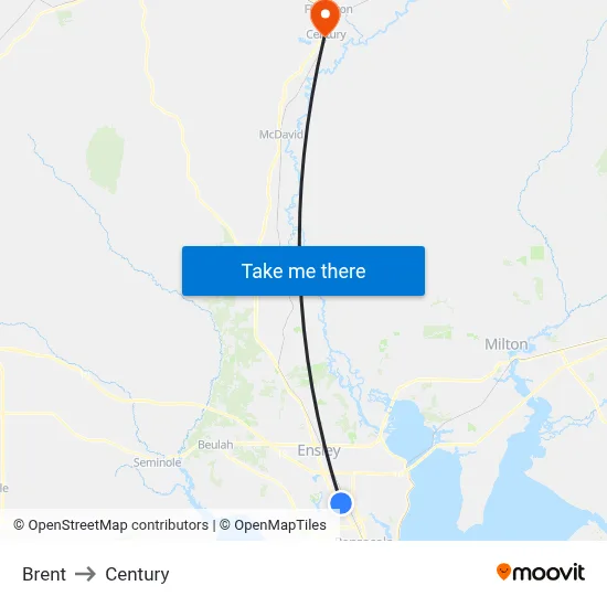 Brent to Century map