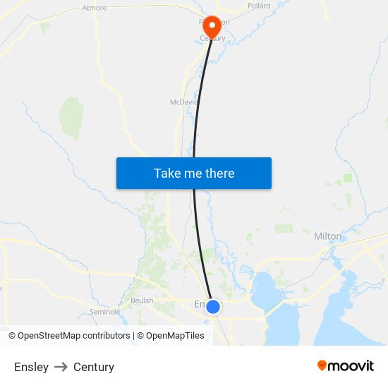 Ensley to Century map