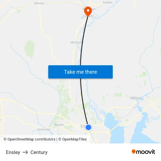 Ensley to Century map
