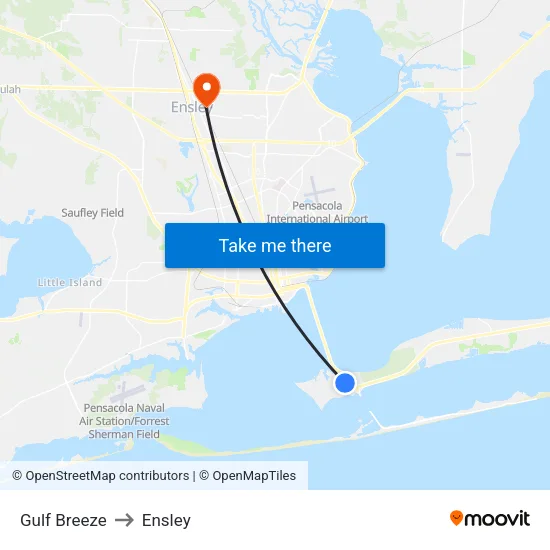 Gulf Breeze to Ensley map