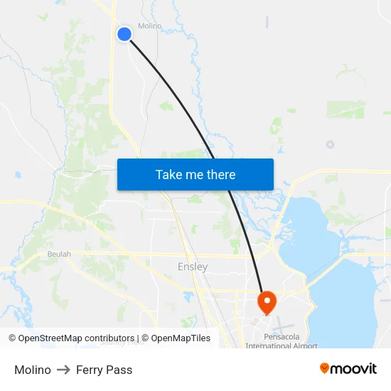 Molino to Ferry Pass map