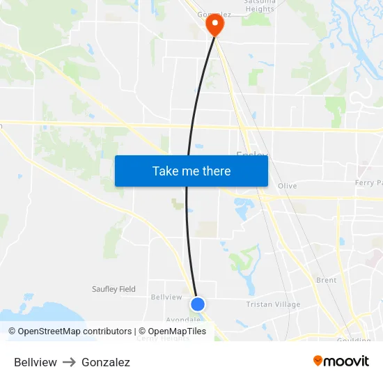 Bellview to Gonzalez map