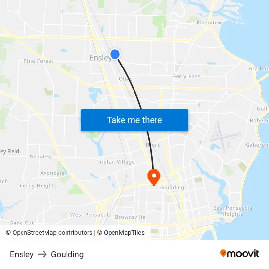 Ensley to Goulding map