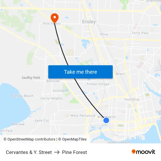 Cervantes & Y. Street to Pine Forest map