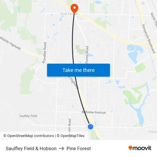 Saulfley Field & Hobson to Pine Forest map