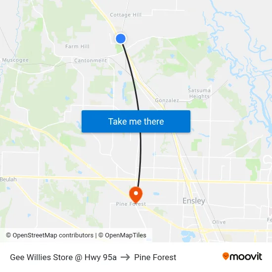 Gee Willies Store @ Hwy 95a to Pine Forest map