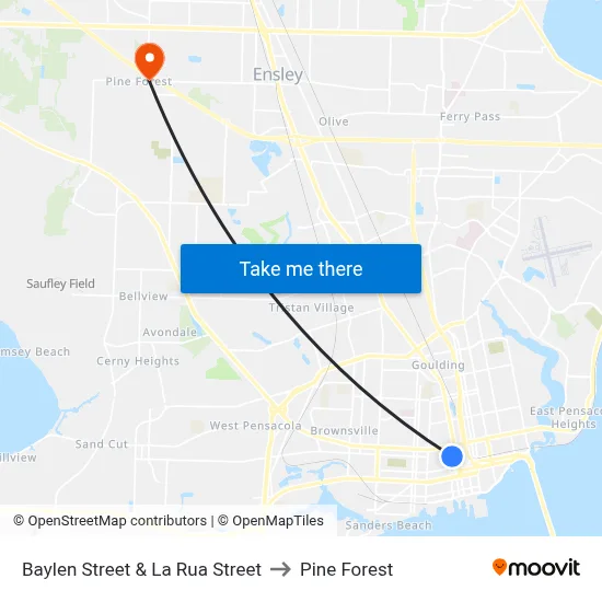 Baylen Street & La Rua Street to Pine Forest map