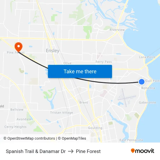 Spanish Trail & Danamar Dr to Pine Forest map
