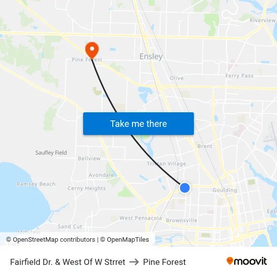 Fairfield Dr. & West Of W Strret to Pine Forest map