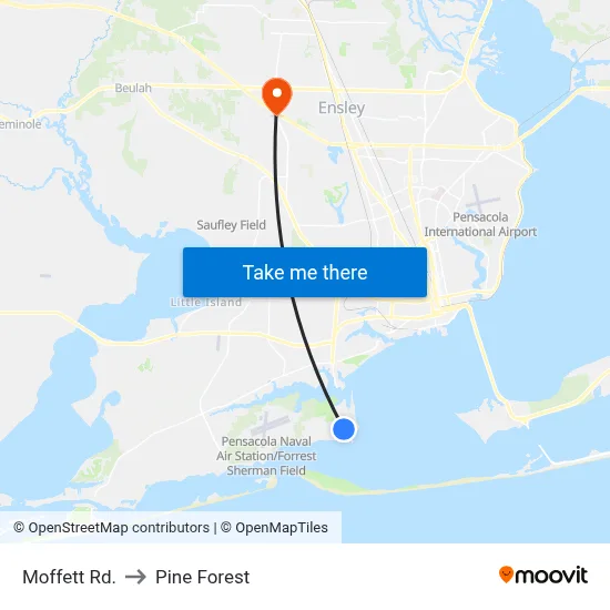 Moffett Rd. to Pine Forest map