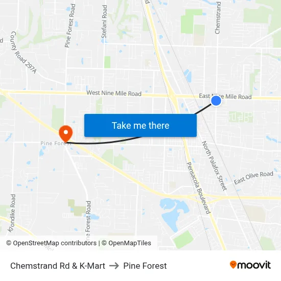 Chemstrand Rd & K-Mart to Pine Forest map