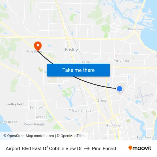 Airport Blvd East Of Cobble View Dr to Pine Forest map