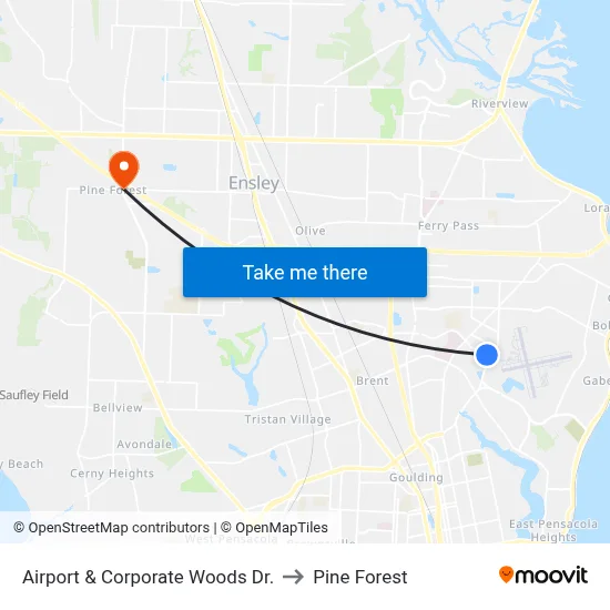Airport & Corporate Woods Dr. to Pine Forest map