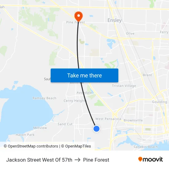 Jackson Street West Of 57th to Pine Forest map