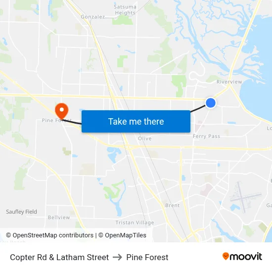Copter Rd & Latham Street to Pine Forest map
