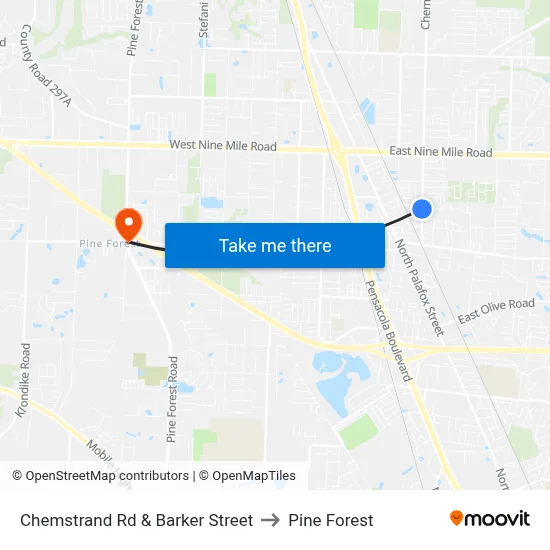 Chemstrand Rd & Barker Street to Pine Forest map