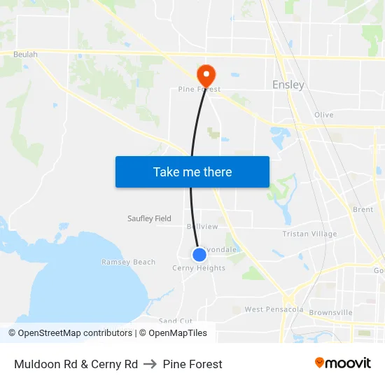 Muldoon Rd & Cerny Rd to Pine Forest map