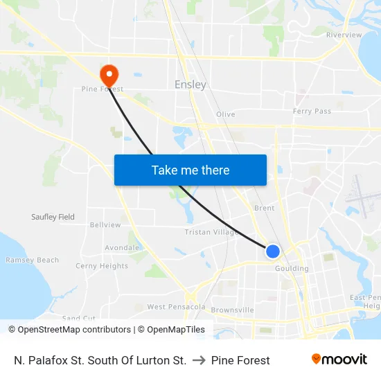 N. Palafox St. South Of Lurton St. to Pine Forest map