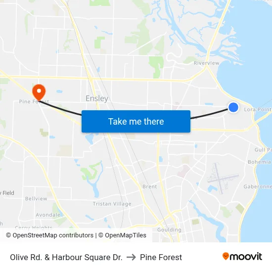 Olive Rd. & Harbour Square Dr. to Pine Forest map