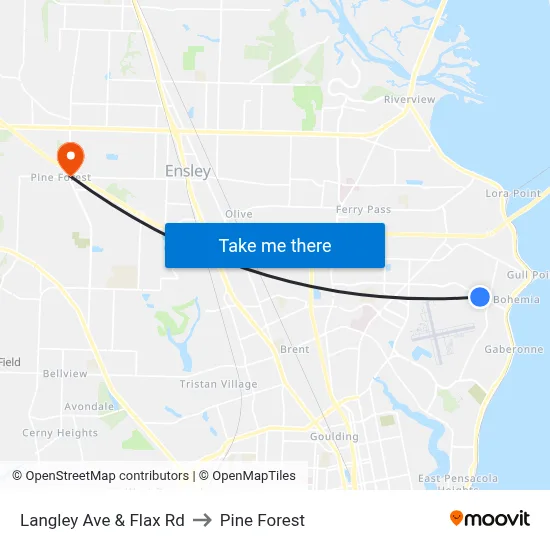 Langley Ave & Flax Rd to Pine Forest map