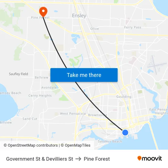 Government St & Devilliers St to Pine Forest map
