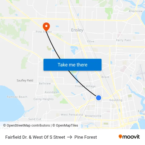 Fairfield Dr. & West Of S Street to Pine Forest map