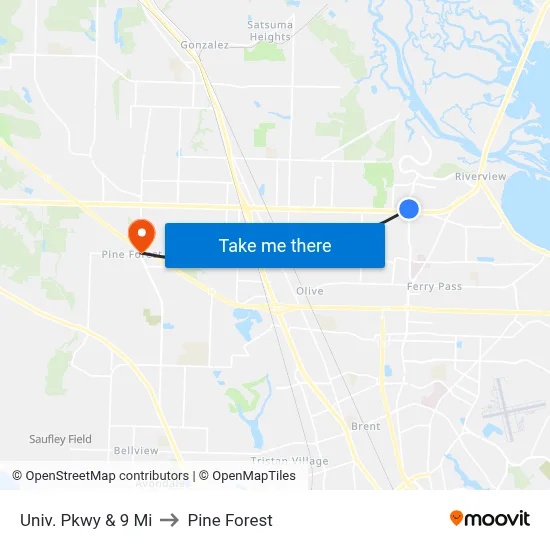 Univ. Pkwy & 9 Mi to Pine Forest map