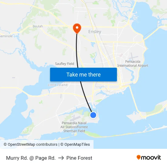 Murry Rd. @ Page Rd. to Pine Forest map